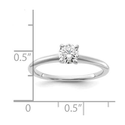 14K White Gold 1/2 carat Lab Grown Diamond VS+ F+ Round Complete Solitaire Engagement Ring