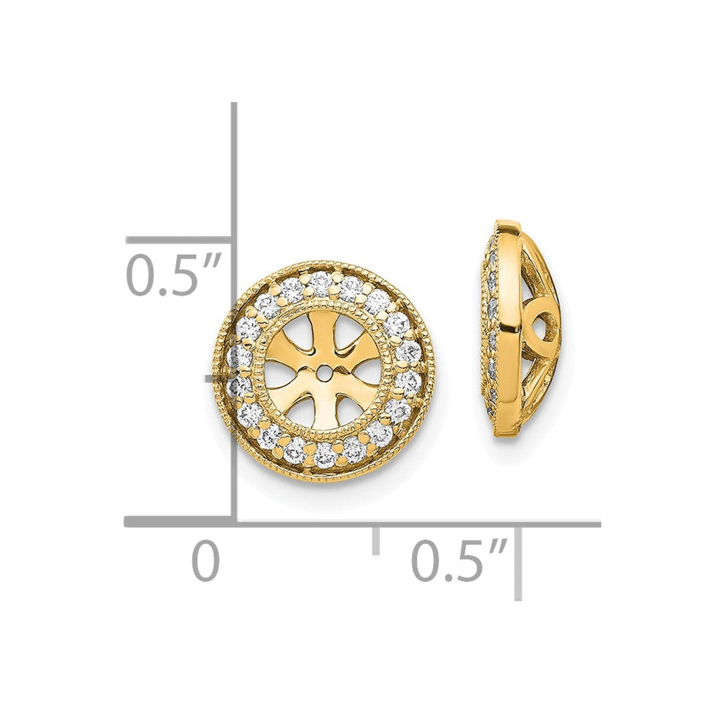 14K Yellow Gold 1/3 carat Diamond Circle Earring Jackets