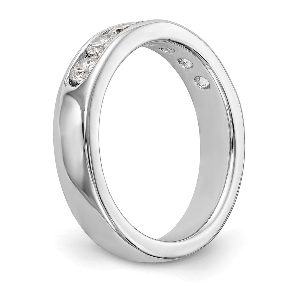 10K White Gold 7-Stone Diamond Channel Wedding Band Ring