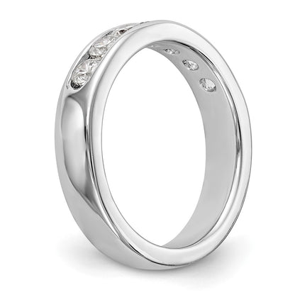 10K White Gold 7-Stone Diamond Channel Wedding Band Ring