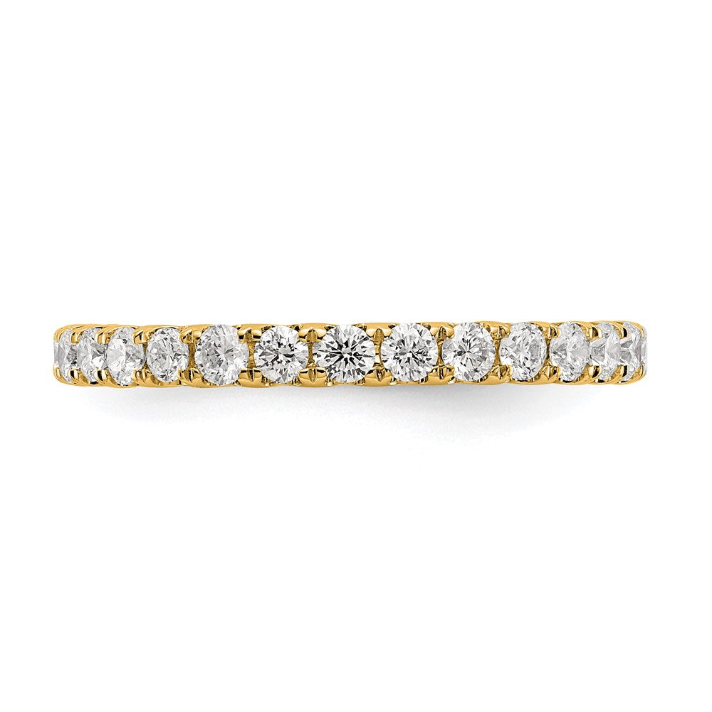 True Origin 14K Yellow Gold 1 carat Lab Grown Diamond VS+ F+ Size 7.5 Complete Eternity Wedding Band Ring