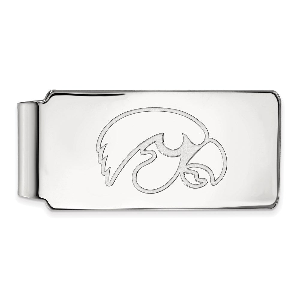 10K White Gold LogoArt University of Iowa Hawk Money Clip