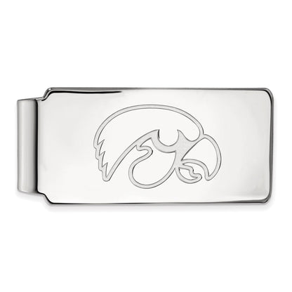 10K White Gold LogoArt University of Iowa Hawk Money Clip