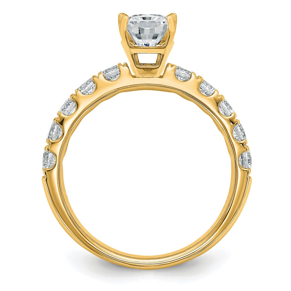14K Yellow Gold 1 3/4 carat Certified Lab Grown Diamond VS+ F+ Radiant Complete Engagement Ring