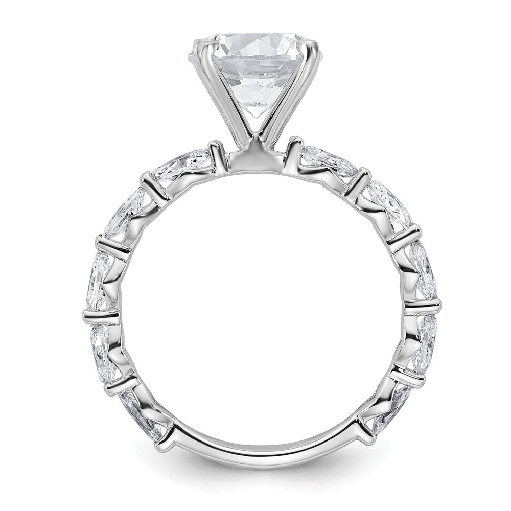 True Origin 14K White Gold 5/8 carat Lab Grown Diamond VS+ F+ Semi-Mount Round Engagement Ring