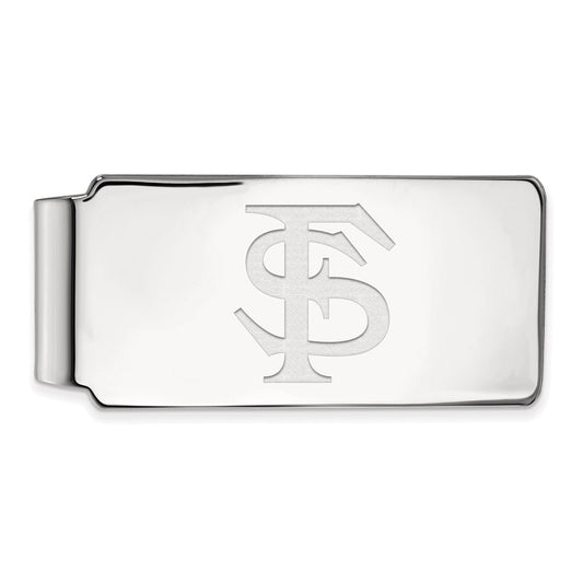 10K White Gold LogoArt Florida State University F-S Money Clip