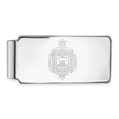 10K White Gold LogoArt US Naval Academy Crest Money Clip