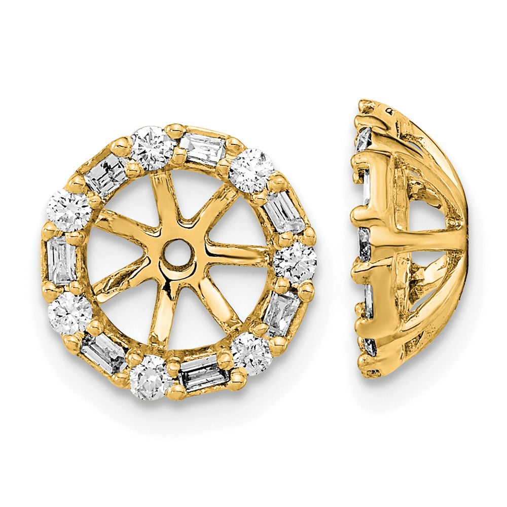 14K Yellow Gold 1/3 carat Diamond Circle Earring Jackets