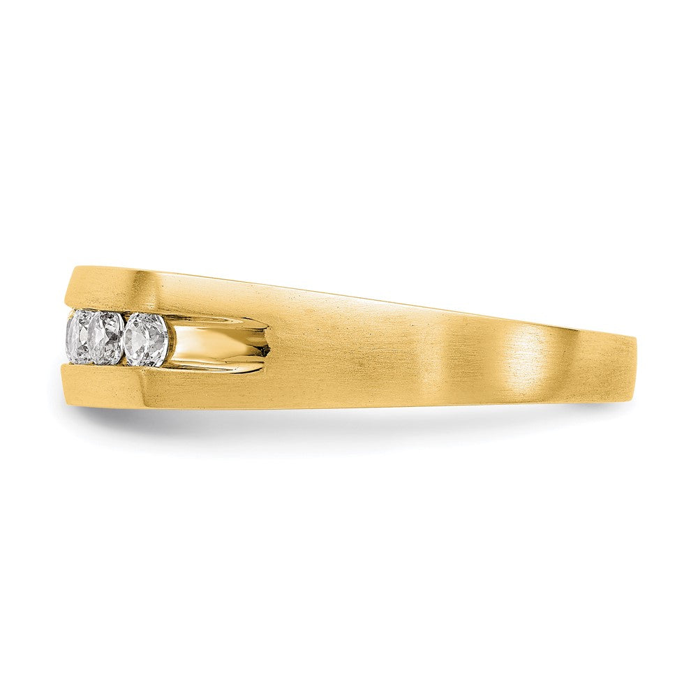 True Origin 14K Yellow Gold Men's 1/2 carat Lab Grown Diamond VS+ F+ Complete Channel Wedding Band Ring