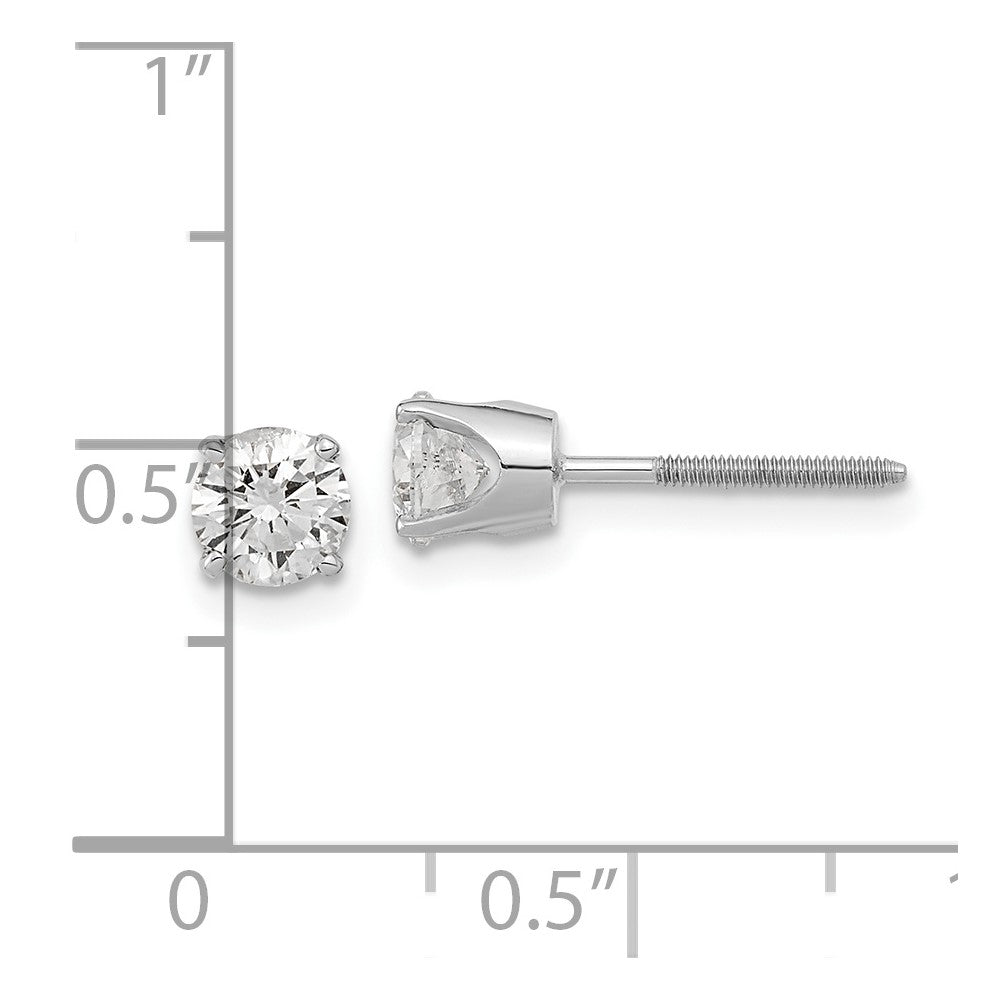 14K White Gold 1/2 carat Single Stud AA Diamond Earring