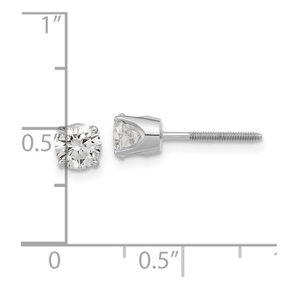 14K White Gold 1/2 carat Single Stud AA Diamond Earring