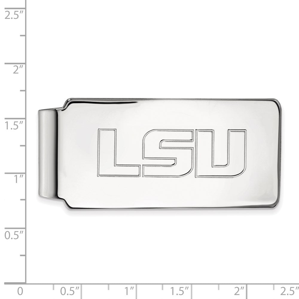 10K White Gold LogoArt Louisiana State University L-S-U Money Clip