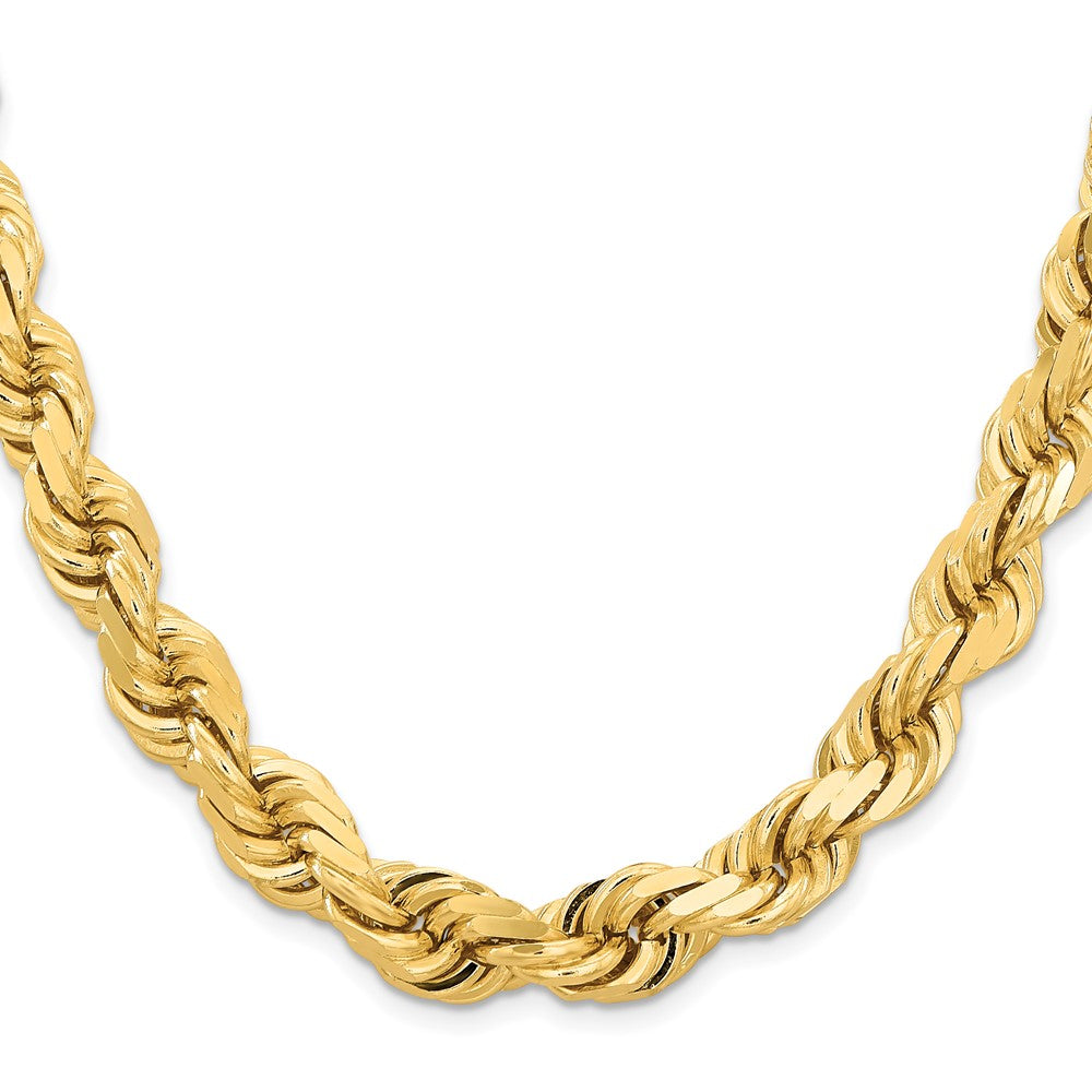 14k Yellow Gold 28 inch 12mm Diamond-cut Rope with Fancy Lobster Clasp Chain Necklace