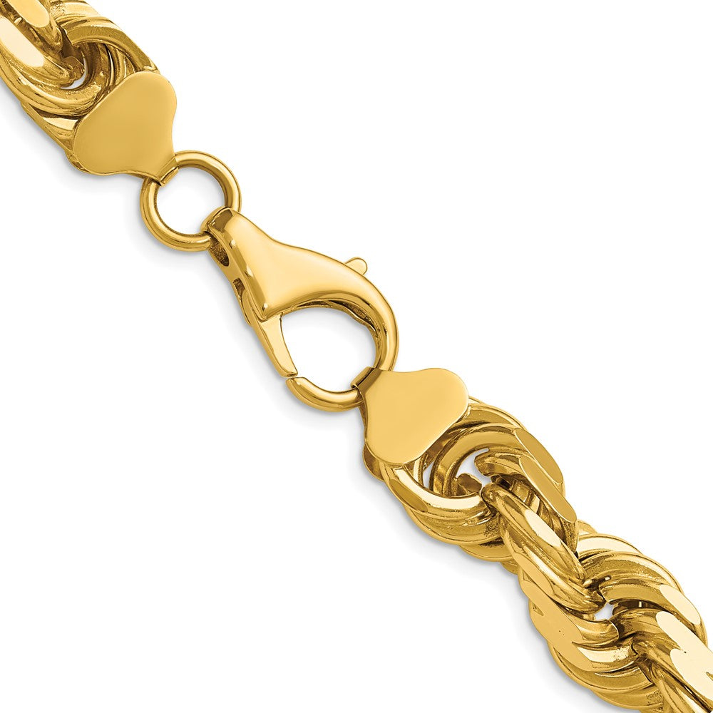 14k Yellow Gold 28 inch 12mm Diamond-cut Rope with Fancy Lobster Clasp Chain Necklace