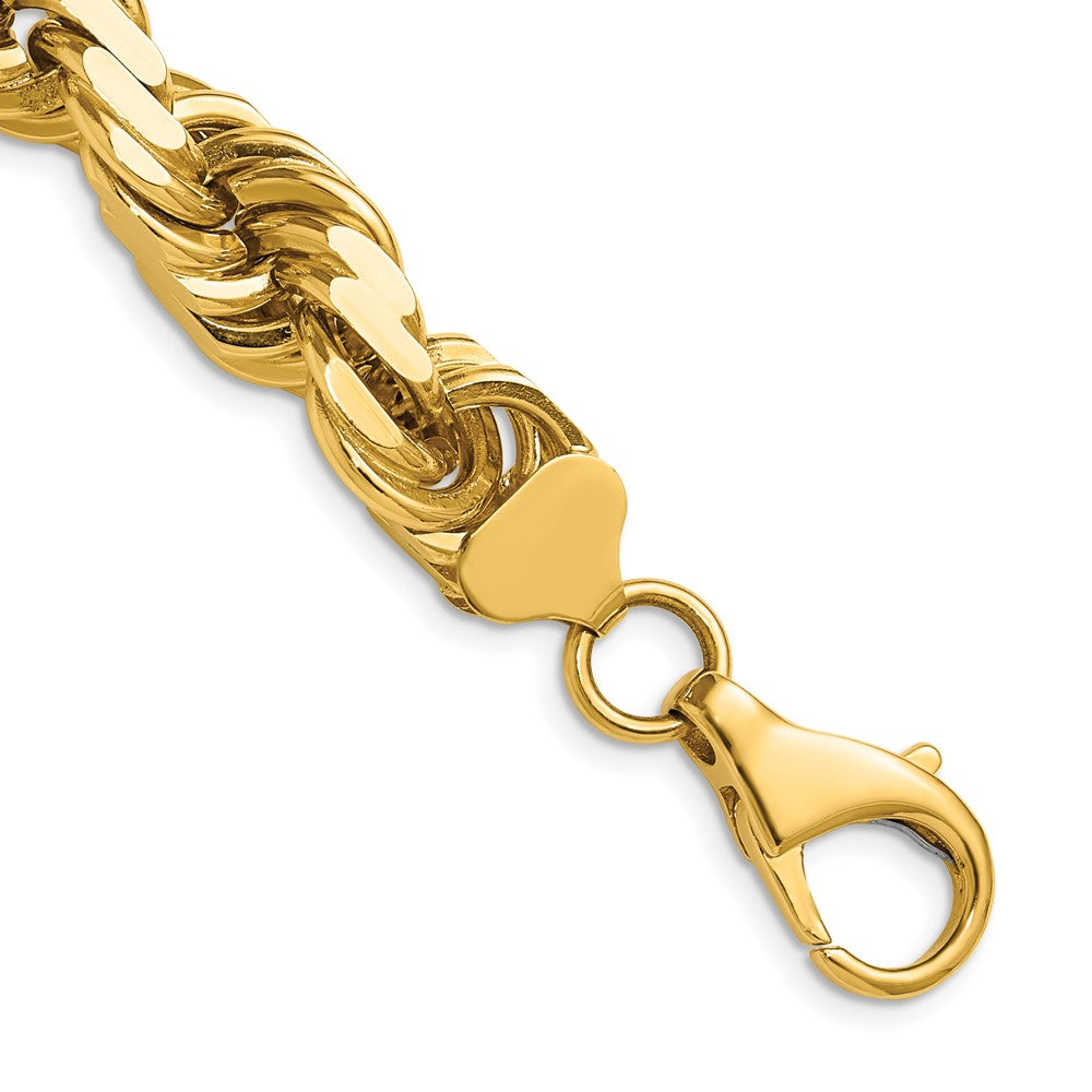 14k Yellow Gold 28 inch 12mm Diamond-cut Rope with Fancy Lobster Clasp Chain Necklace