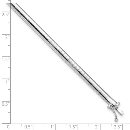14K White Gold 4mm Domed 7 Inch Omega Bracelet