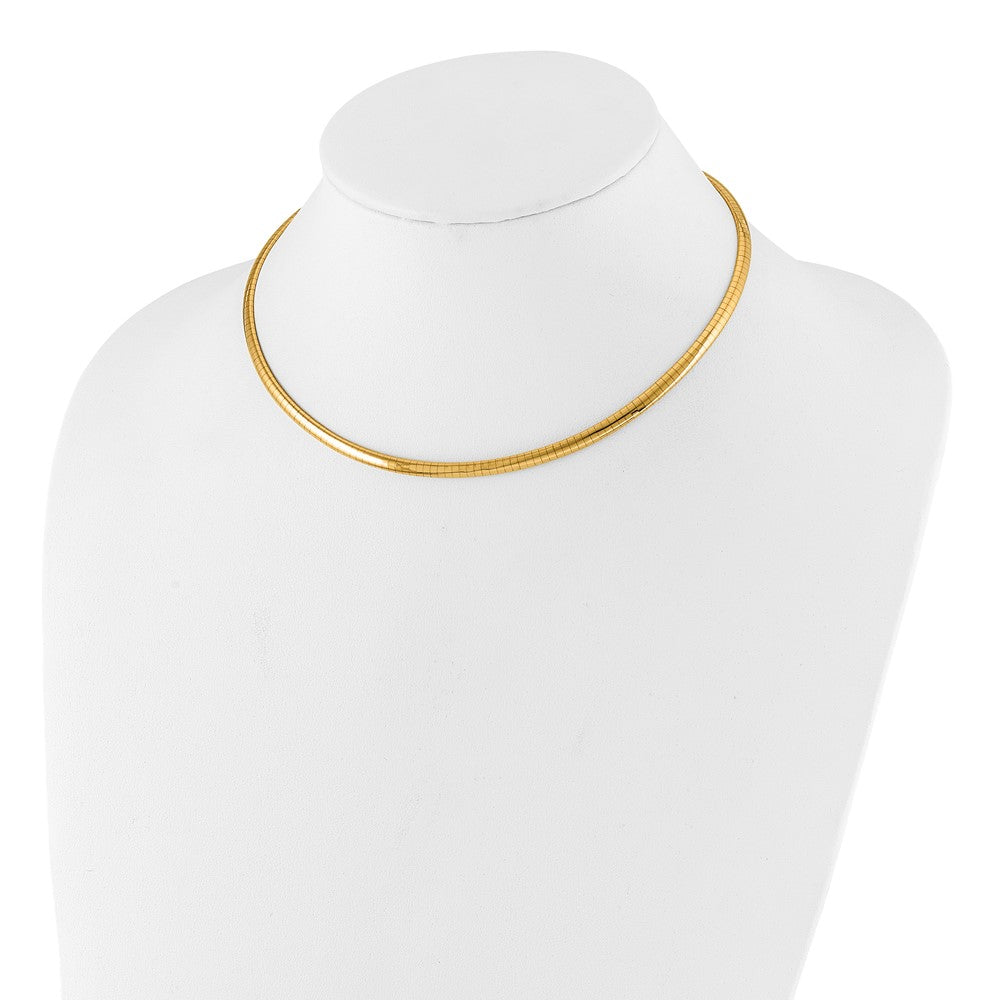 14K Yellow Gold 4mm Domed Omega Necklace