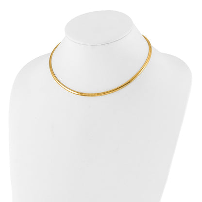14K Yellow Gold 4mm Domed Omega Necklace