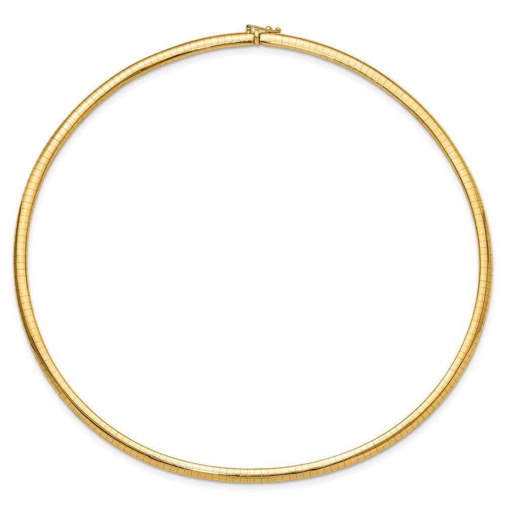 14K Yellow Gold 4mm Domed Omega Necklace