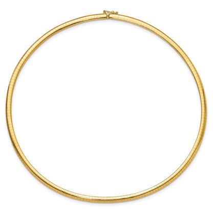 14K Yellow Gold 4mm Domed Omega Necklace