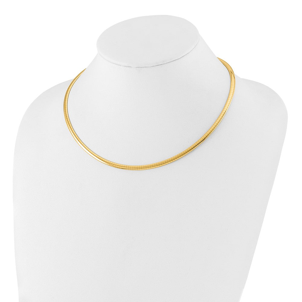 14K Yellow Gold 4mm Domed Omega Necklace