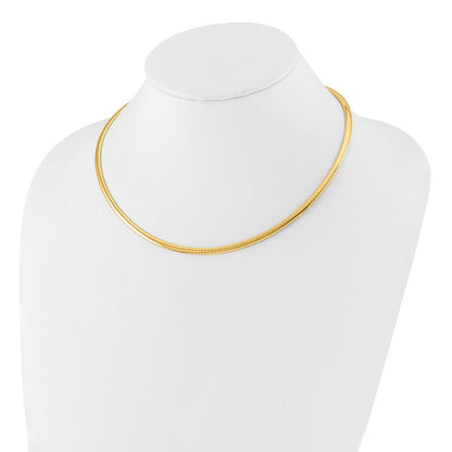 14K Yellow Gold 4mm Domed Omega Necklace