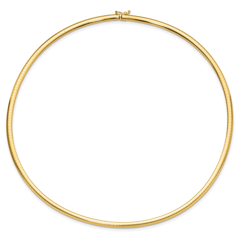 14K Yellow Gold 4mm Domed Omega Necklace