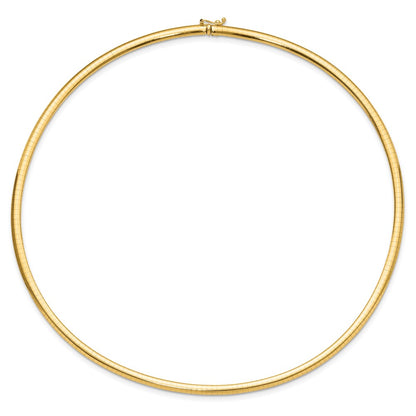 14K Yellow Gold 4mm Domed Omega Necklace