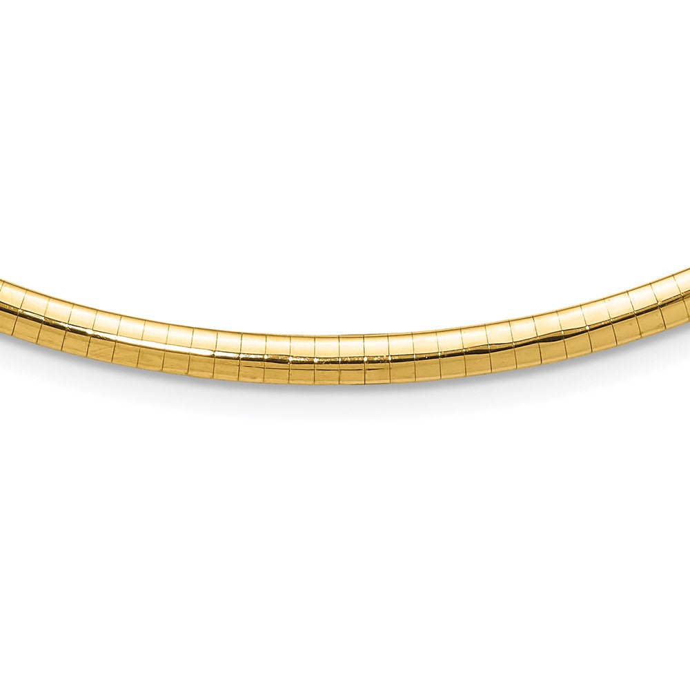 14K Yellow Gold 4mm Domed Omega Necklace