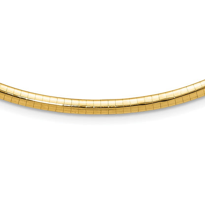 14K Yellow Gold 4mm Domed Omega Necklace