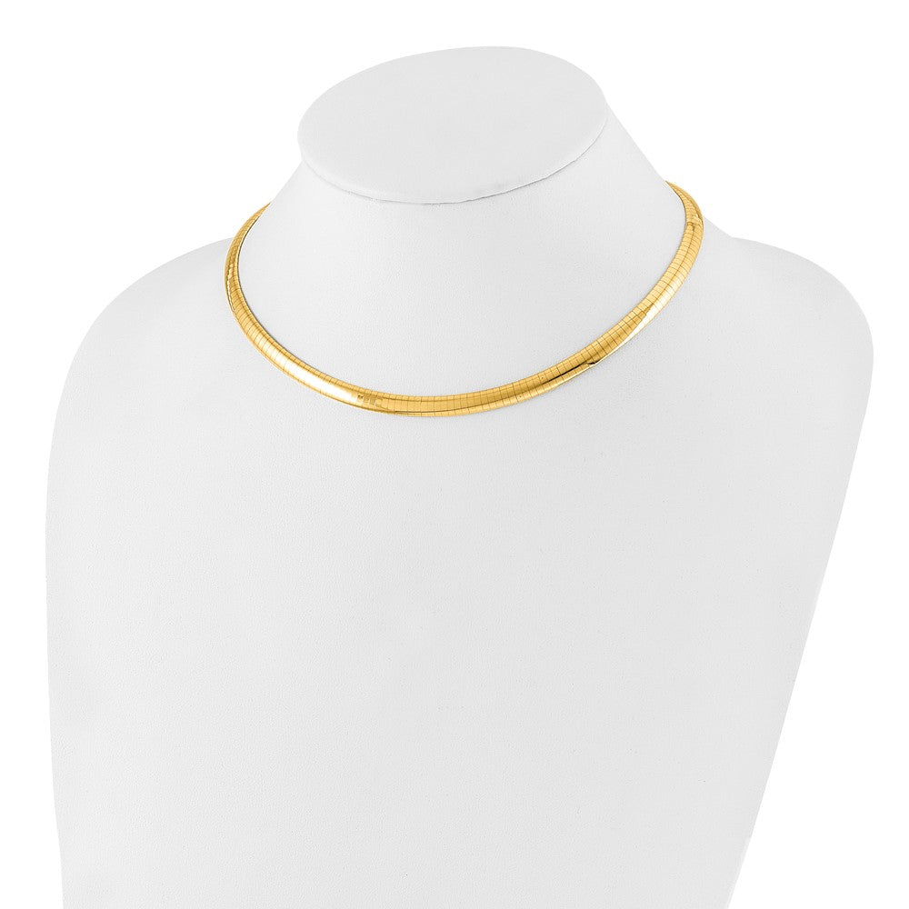 14K Yellow Gold 6mm Domed Omega Necklace