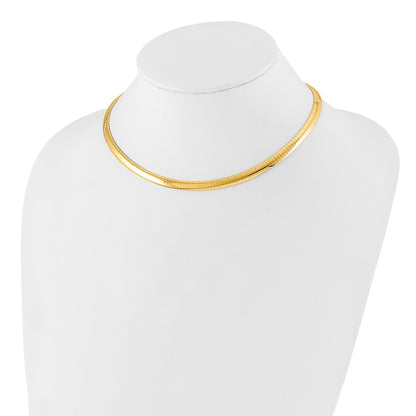 14K Yellow Gold 6mm Domed Omega Necklace