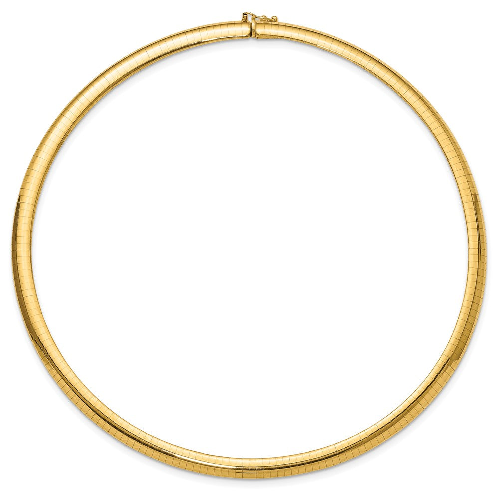 14K Yellow Gold 6mm Domed Omega Necklace