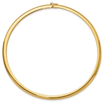 14K Yellow Gold 6mm Domed Omega Necklace
