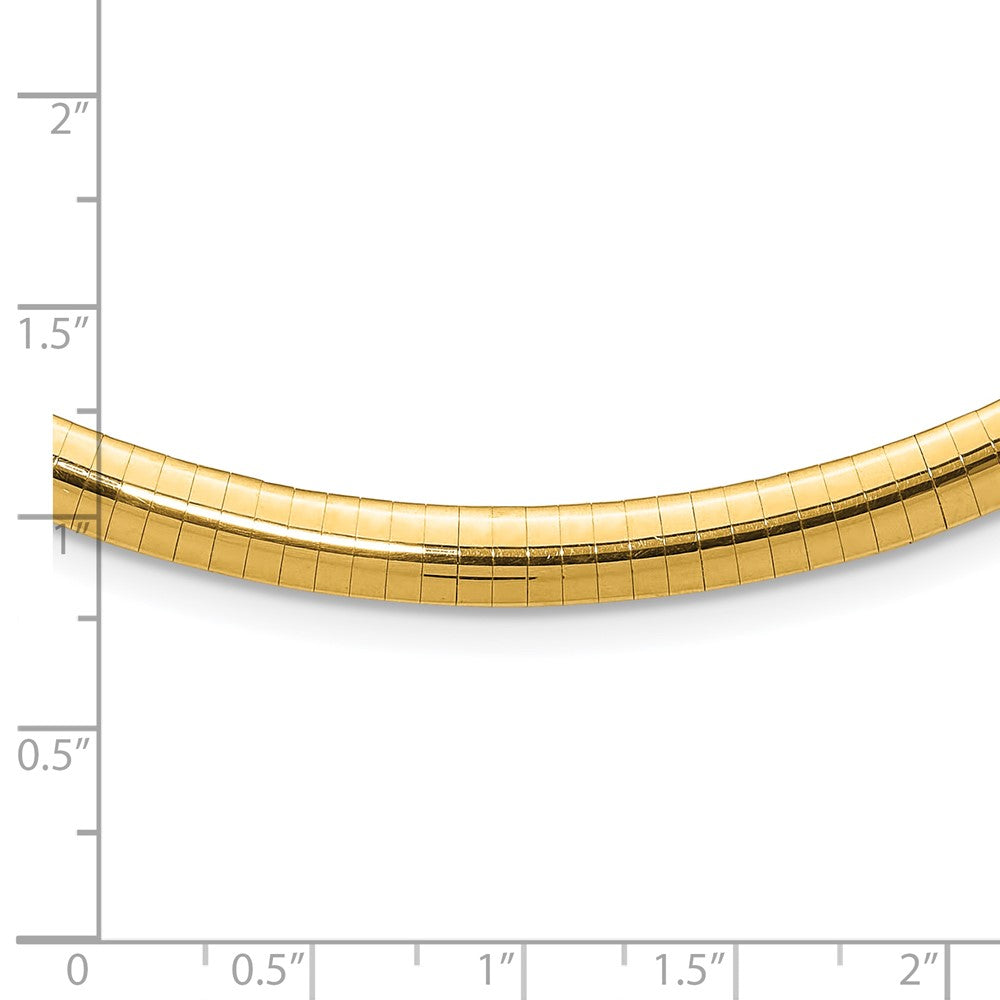 14K Yellow Gold 6mm Domed Omega Necklace