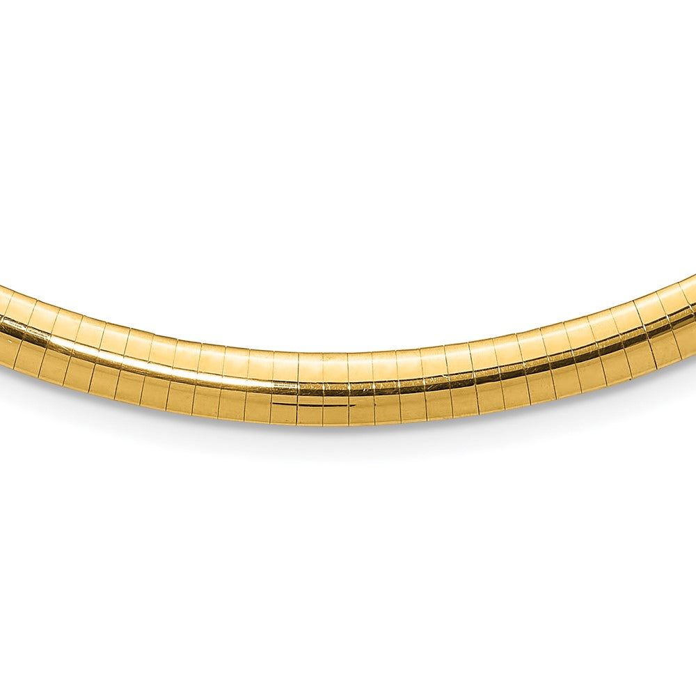 14K Yellow Gold 6mm Domed Omega Necklace