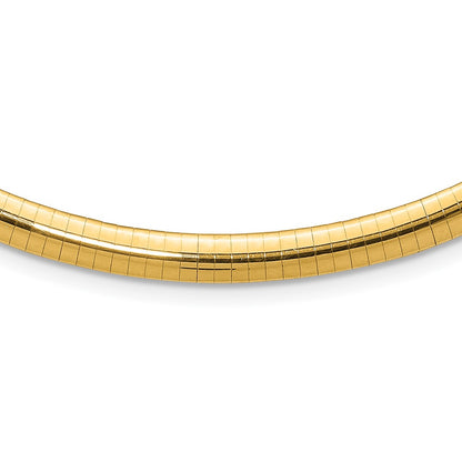 14K Yellow Gold 6mm Domed Omega Necklace