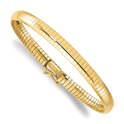 14k Yellow Gold 6mm Domed 7in. Omega Bracelet