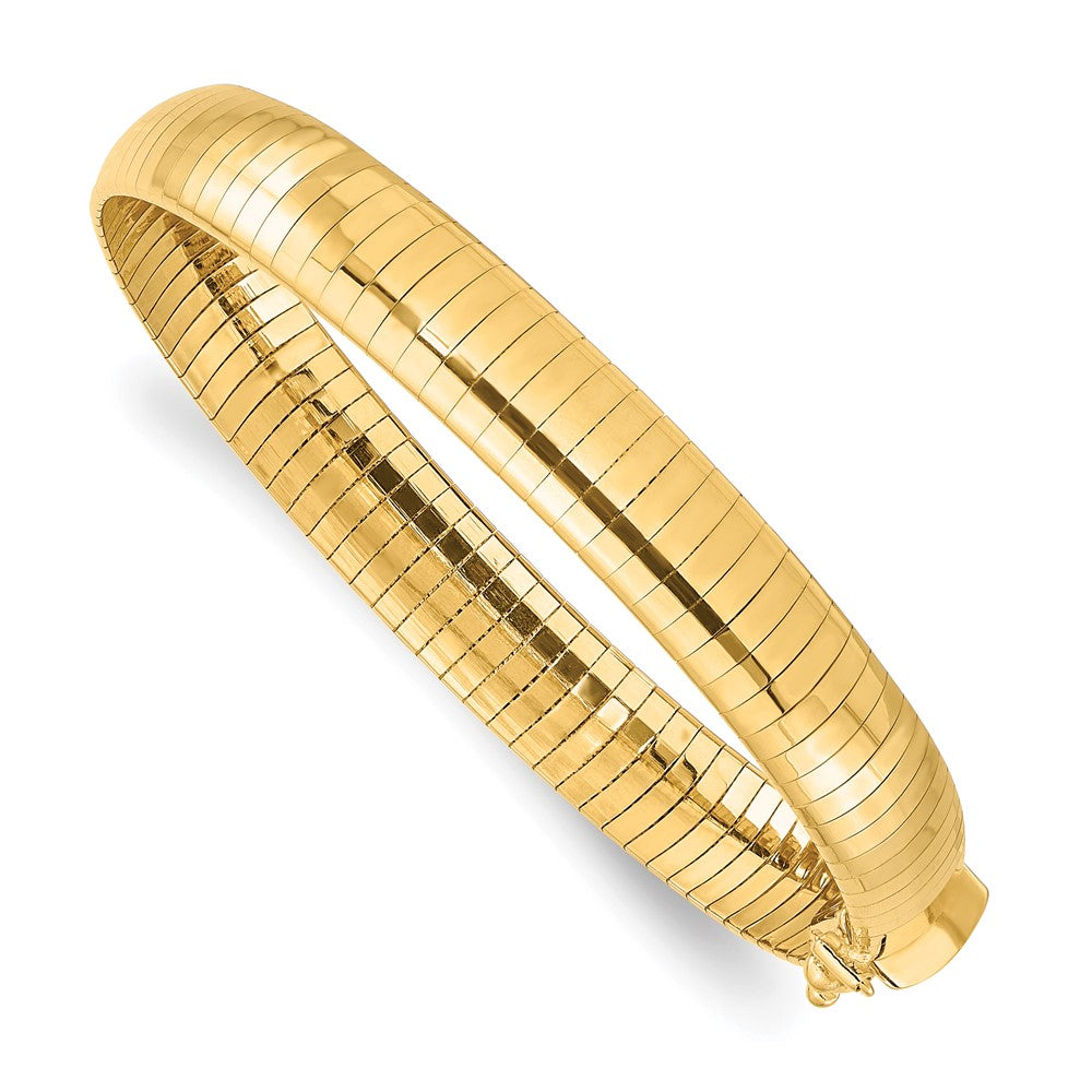 14K Yellow Gold 8mm Lightweight Domed Omega Bracelet