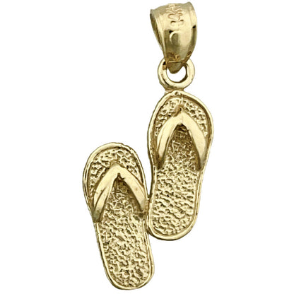 14K Gold 3D Flip Flops Charm