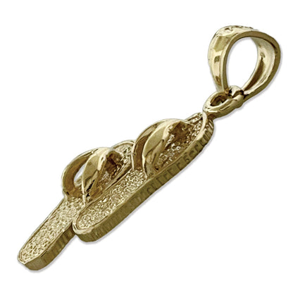 14K Gold 3D Flip Flops Charm
