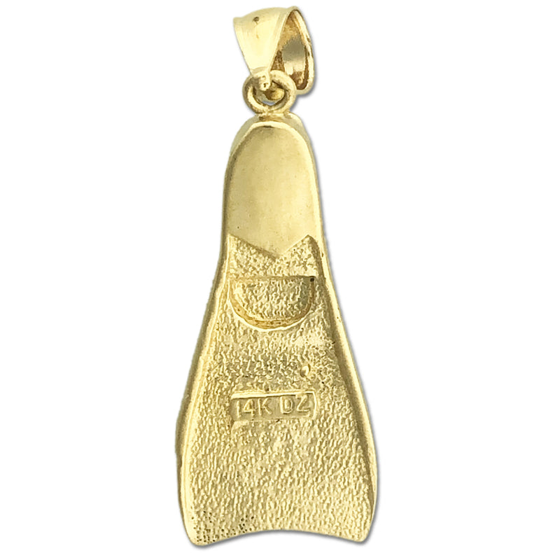 14K Gold 3D Flipper Pendant