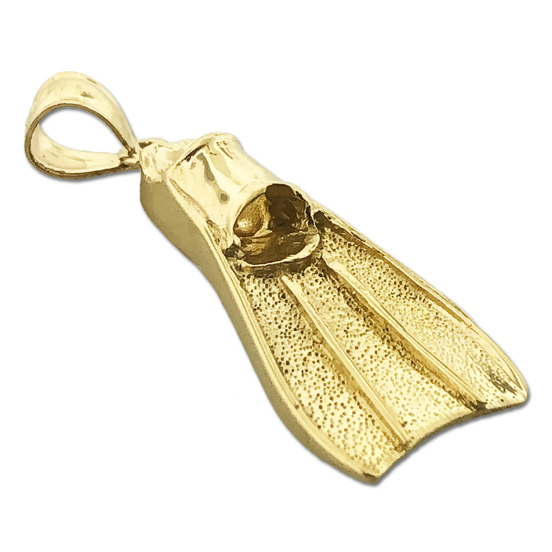 14K Gold 3D Flipper Pendant