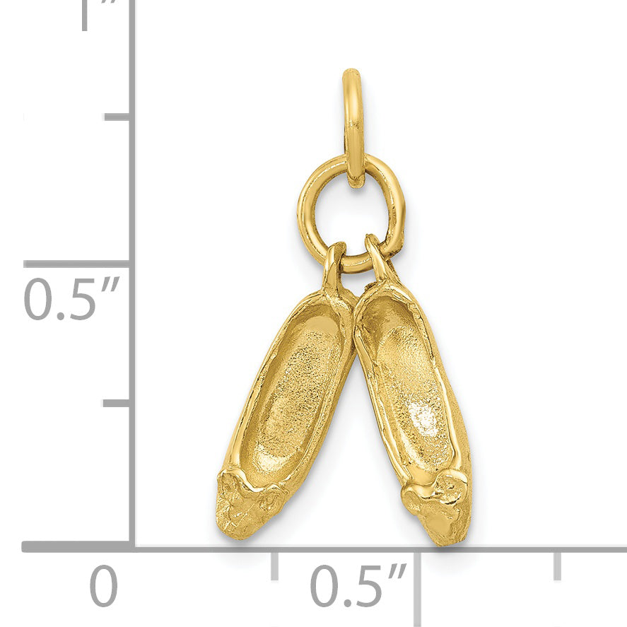 10K Yellow Gold Ballet Slippers Charm