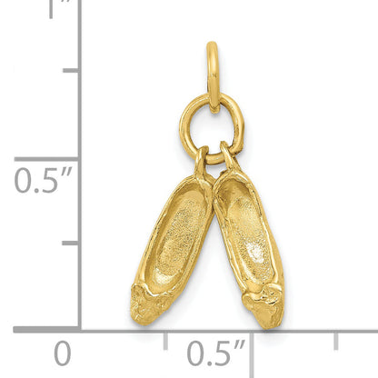 10K Yellow Gold Ballet Slippers Charm
