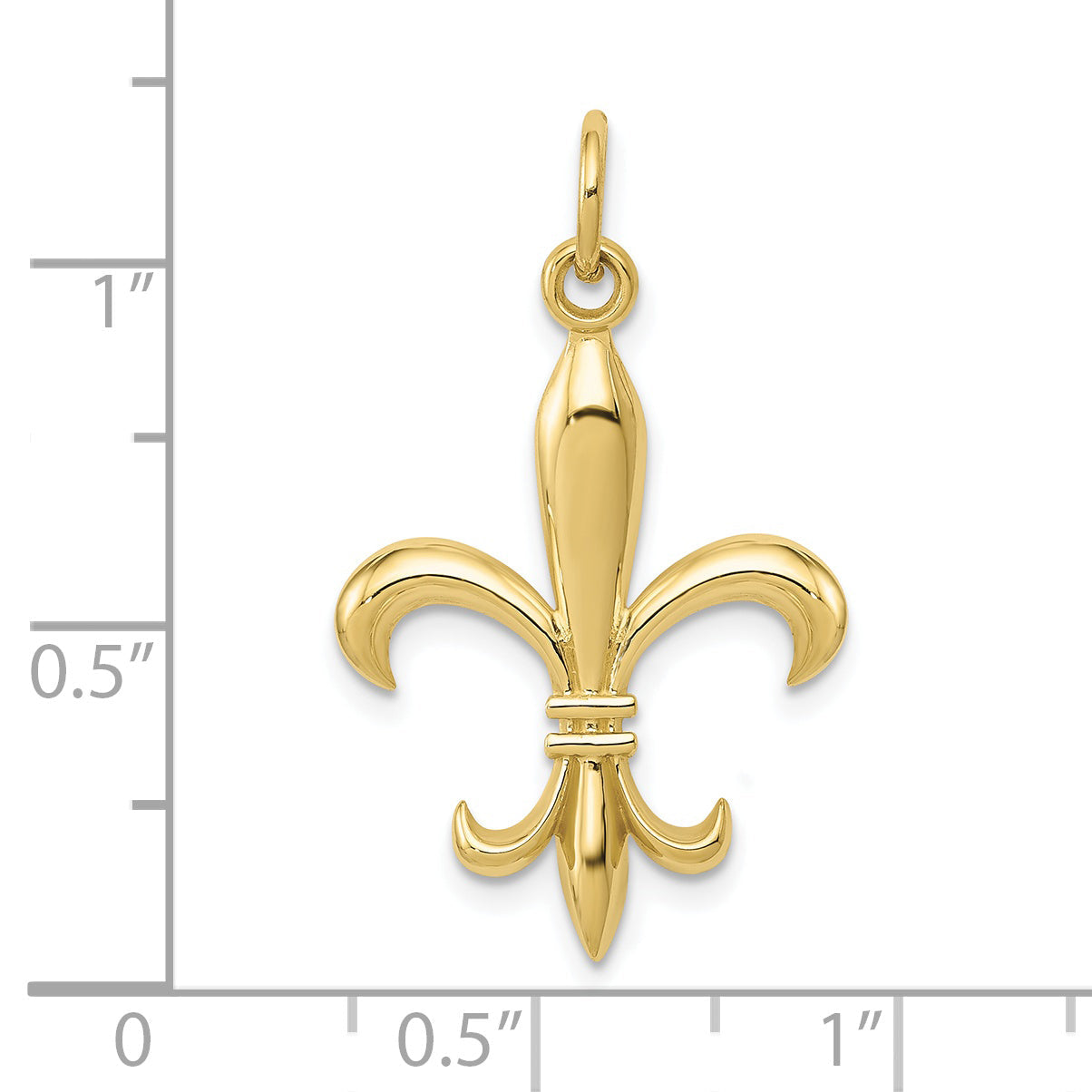 10K Yellow Gold Hollow Fleur De Lis Charm Metal Mold