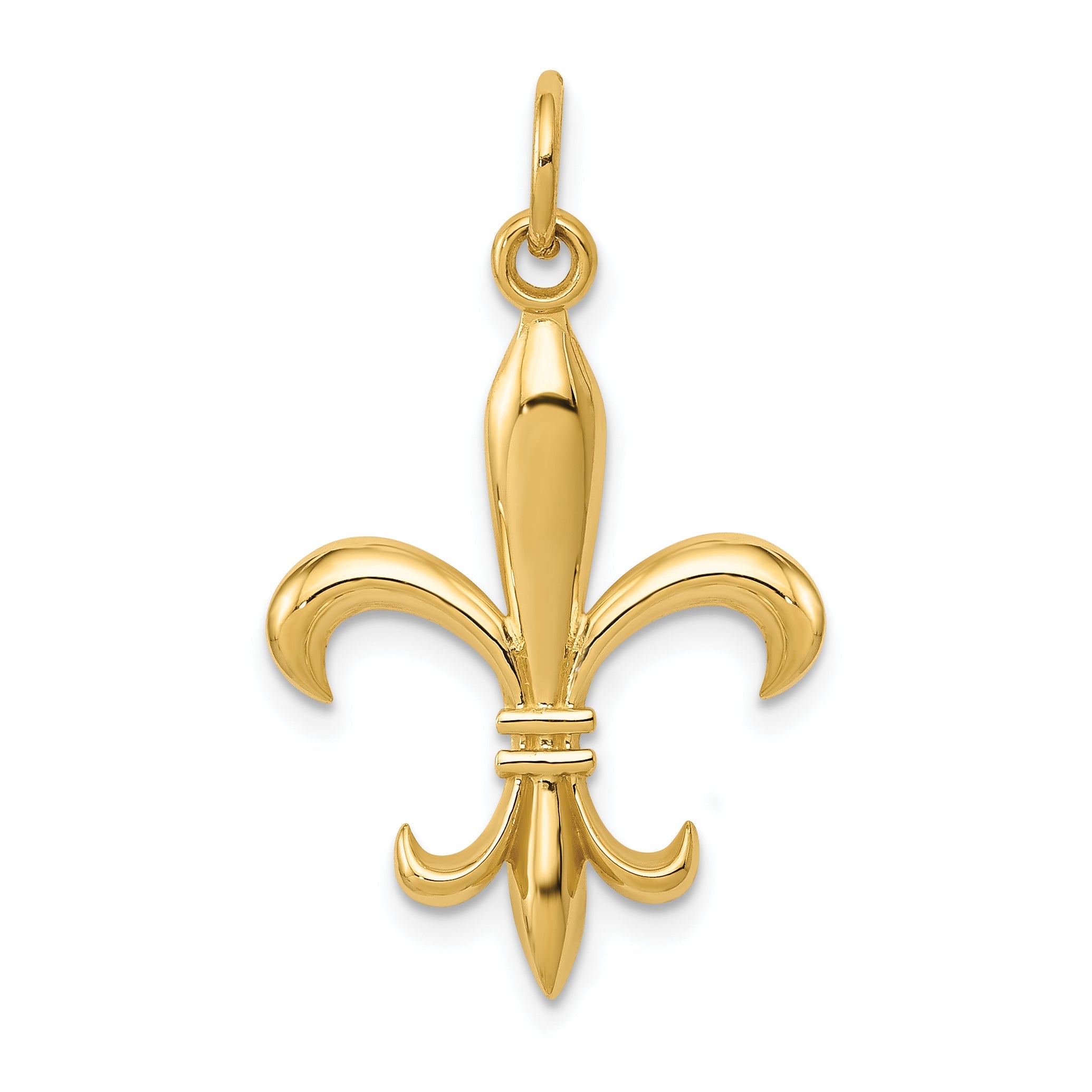 10K Yellow Gold Hollow Fleur De Lis Charm Metal Mold