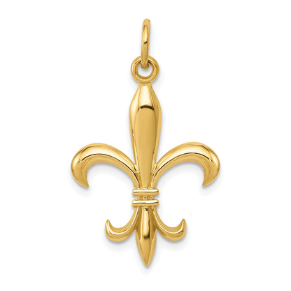 10K Yellow Gold Hollow Fleur De Lis Charm Metal Mold