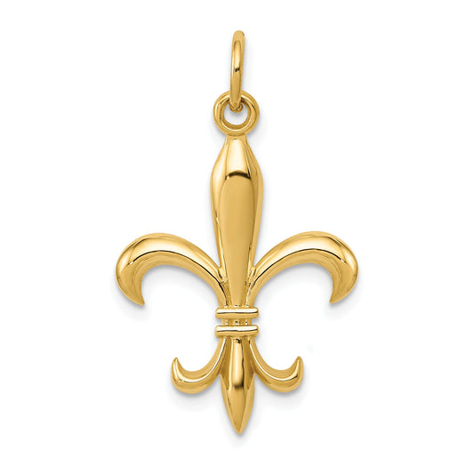 10K Yellow Gold Hollow Fleur De Lis Charm Metal Mold