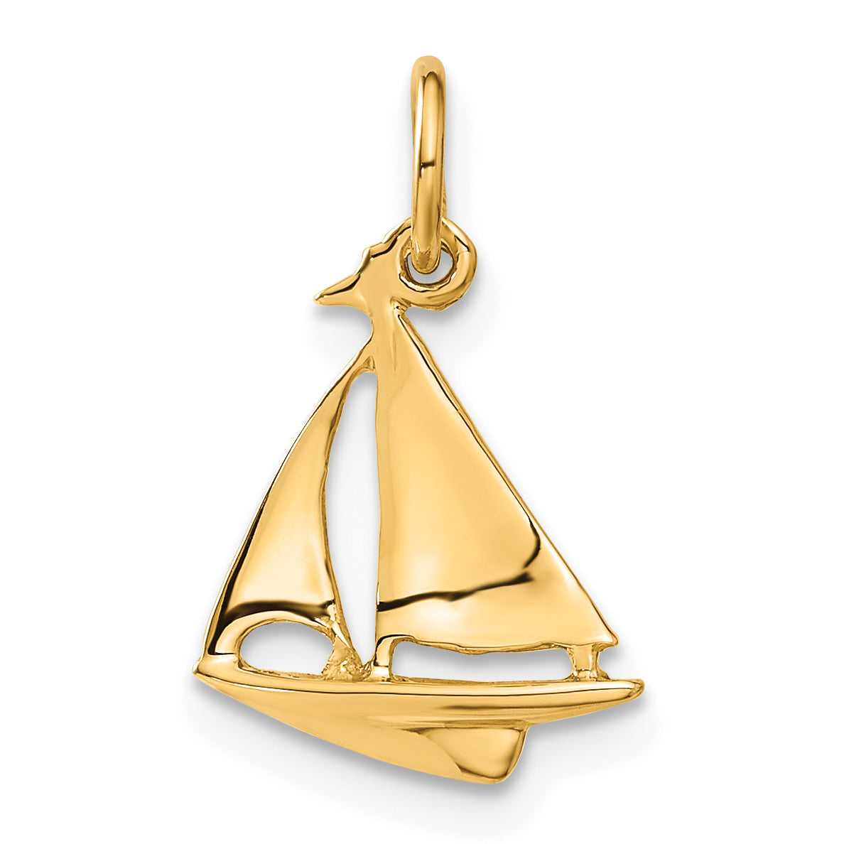 10K Yellow Gold Sailboat Charm